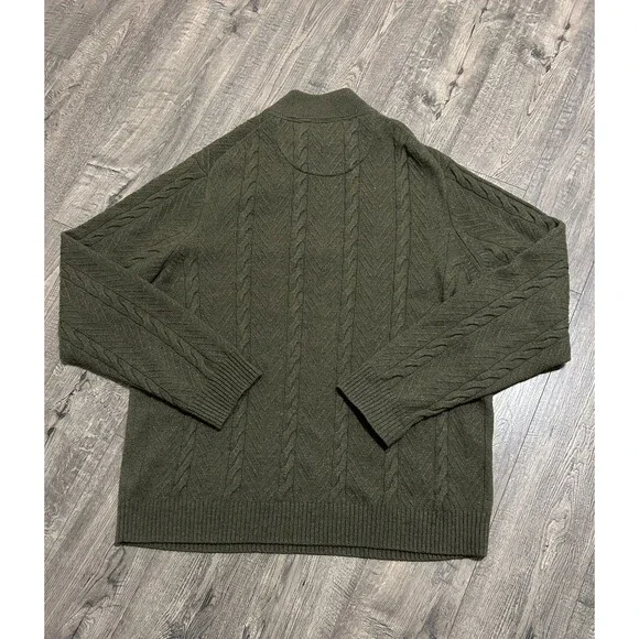 Jos. A. Bank Olive Green Zip Up Sweater - Picture 6 of 6